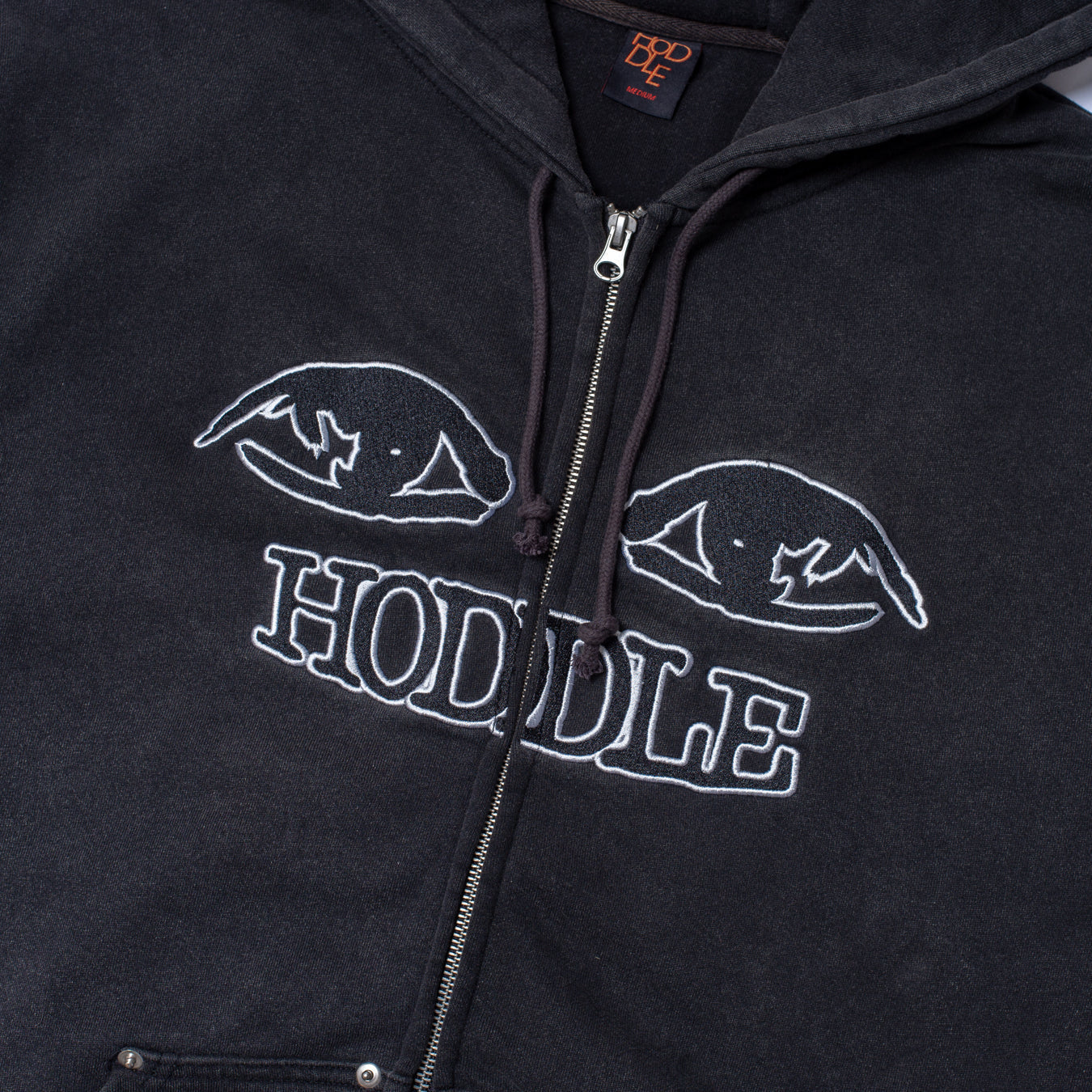 Watcher Zip Up Hood - Black Over Dye