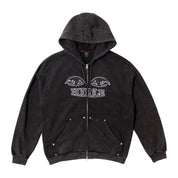 Watcher Zip Up Hood - Black Over Dye