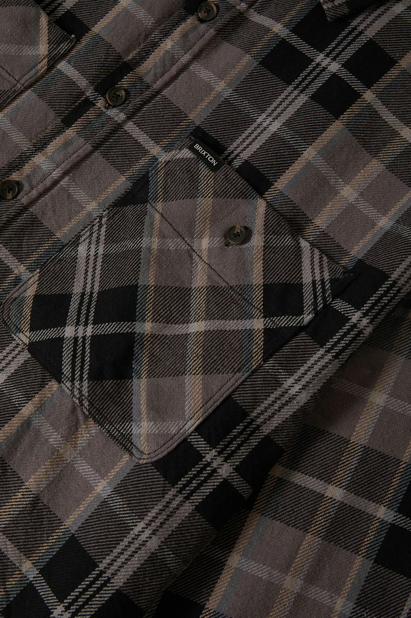Vintage Wash L/S Flannel - Black/Charcoal Beige/Slate