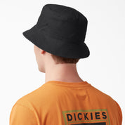 Chapeau bob en toile avec logo script - Noir (BK) 