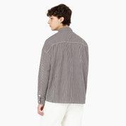 Hickory Stripe Long Sleeve Work Shirt - Ecru/Brown (EUB)