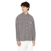 Hickory Stripe Long Sleeve Work Shirt - Ecru/Brown (EUB)