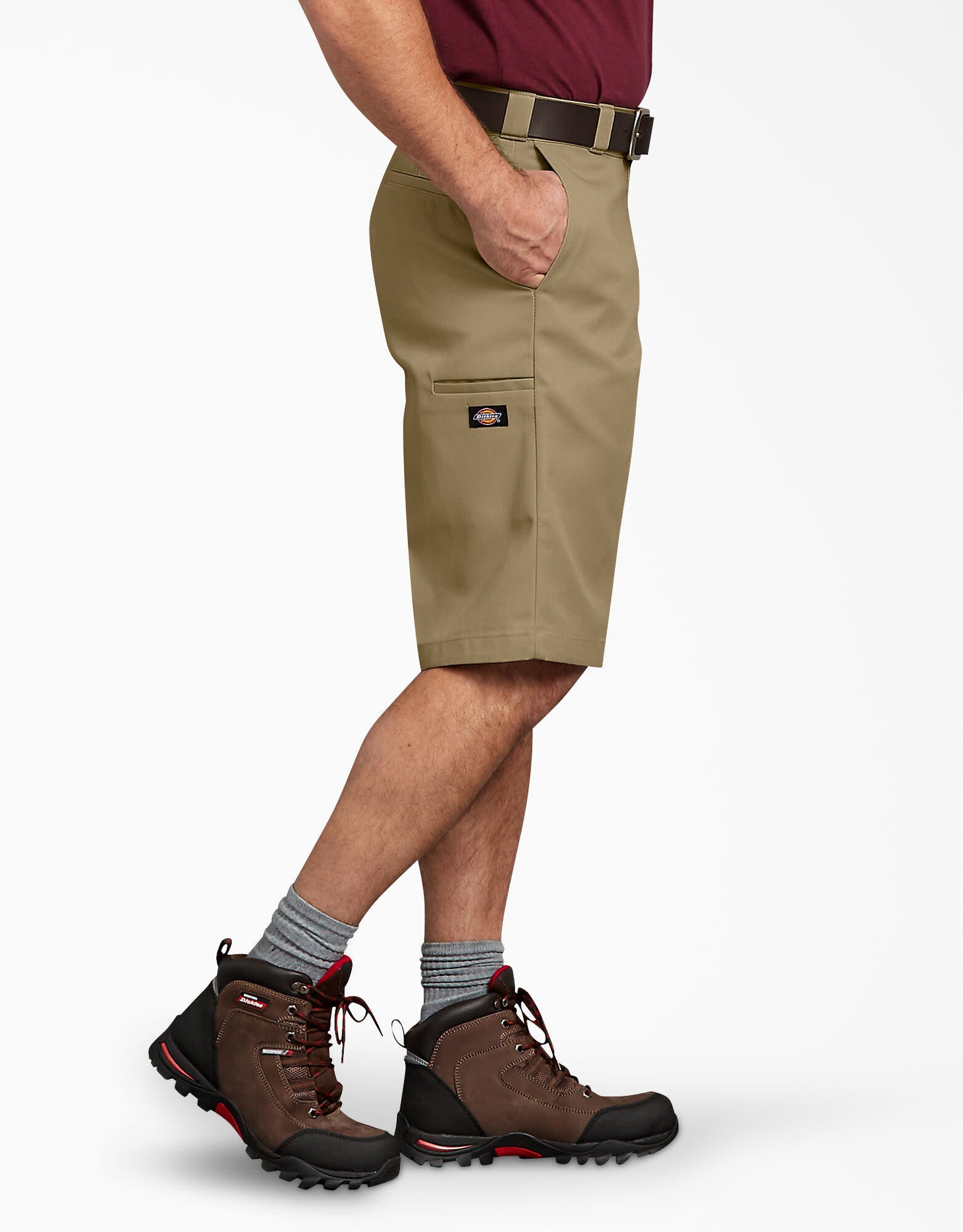 Relaxed Fit Multi-Pocket Work Shorts 13" - Military Khaki (KH)