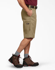 Relaxed Fit Multi-Pocket Work Shorts 13" - Military Khaki (KH)