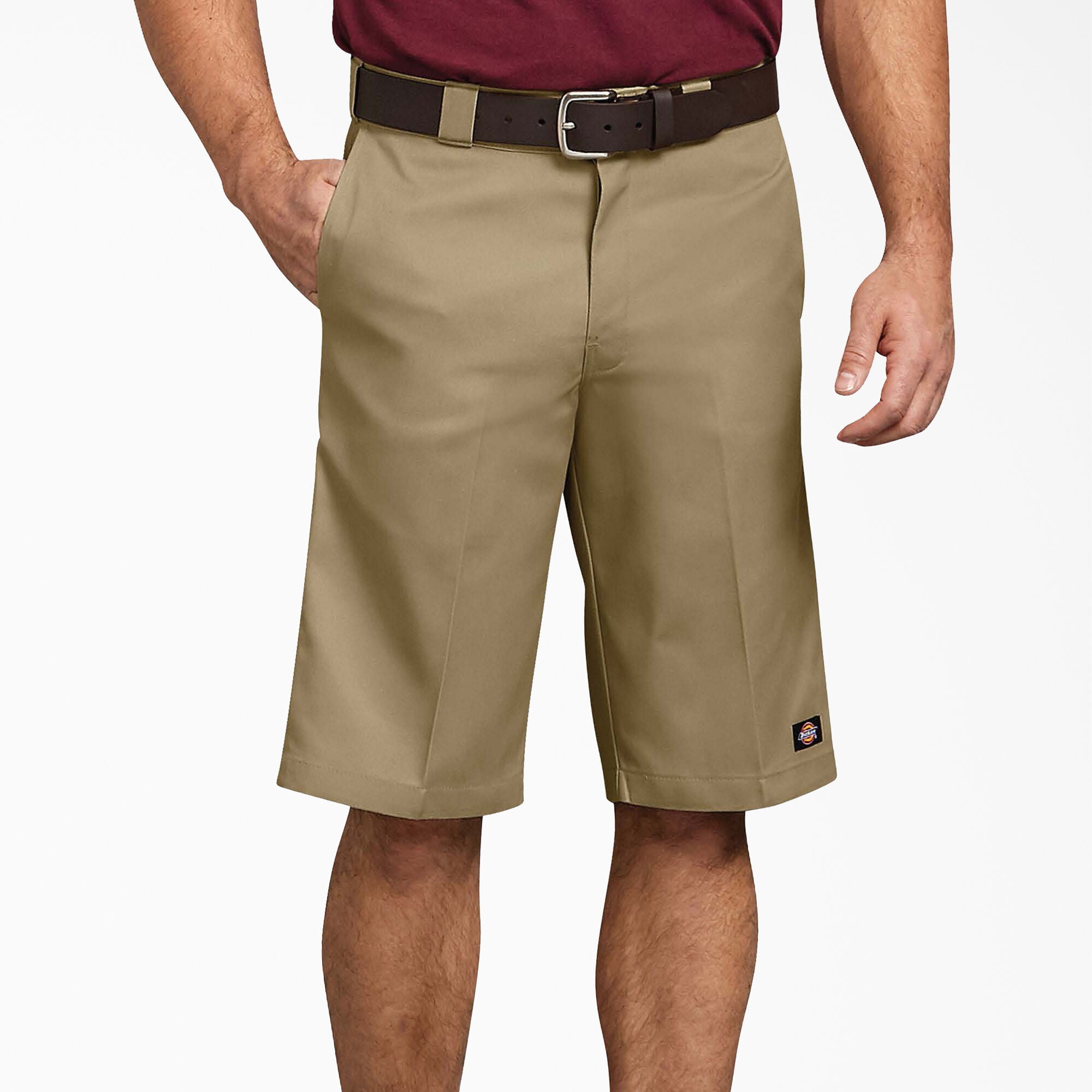 Relaxed Fit Multi-Pocket Work Shorts 13" - Military Khaki (KH)