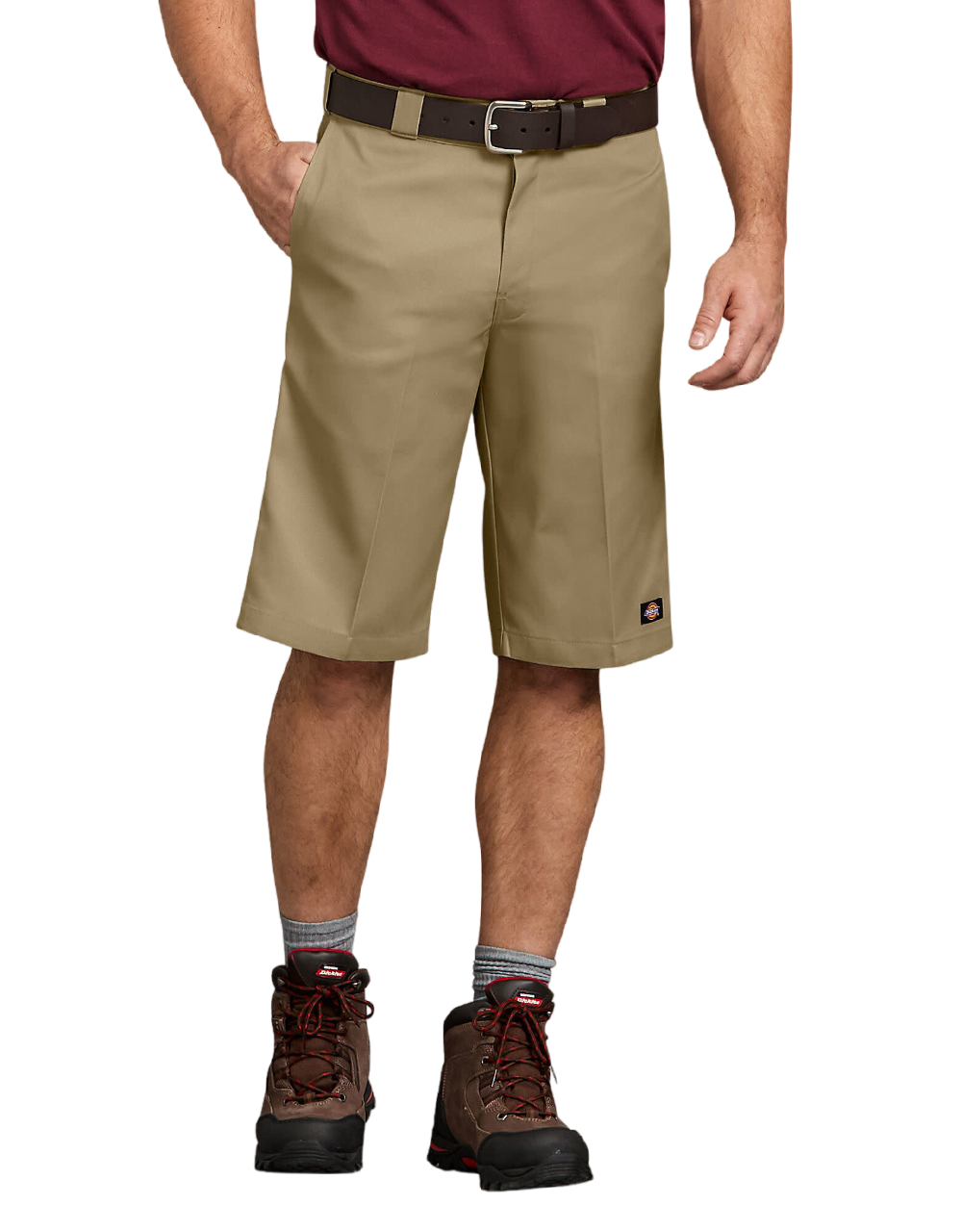 Relaxed Fit Multi-Pocket Work Shorts 13" - Military Khaki (KH)