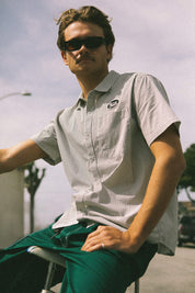 Builders Auto S/S Shirt - Black/Off White Stripe