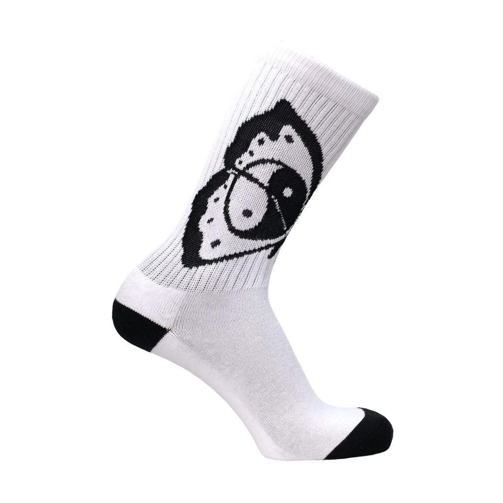 Ying Yang Butterfly Psocks - White