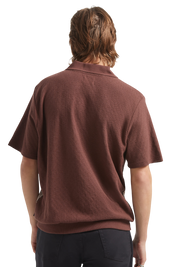 Theo Polo Jacquard - Chocolat/Blanc Cassé