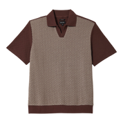 Theo Polo Jacquard - Chocolat/Blanc Cassé