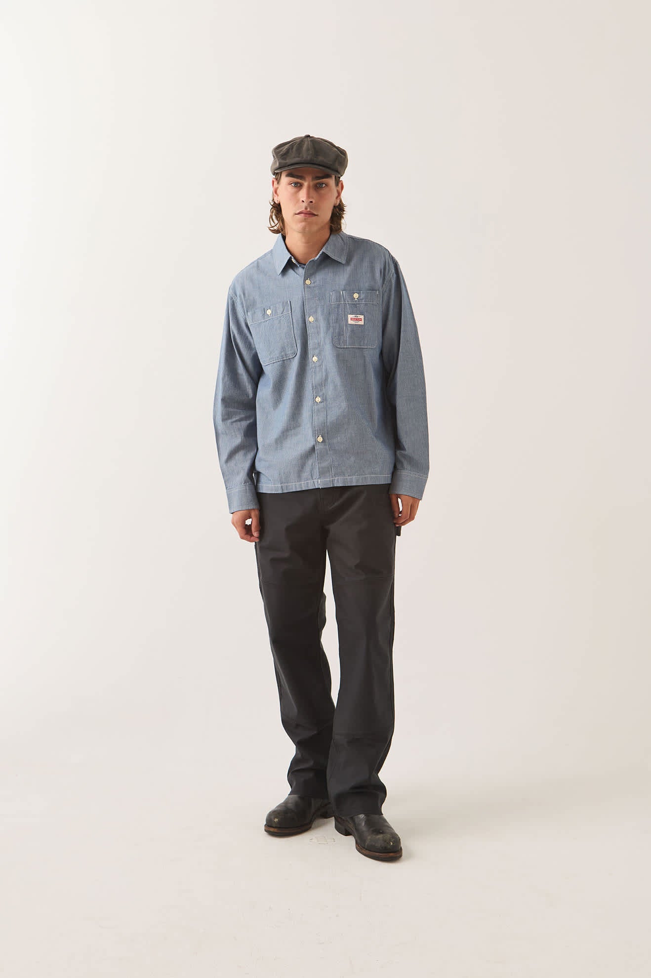 Trademark Shirt - Blue Chambray Micro Stripe