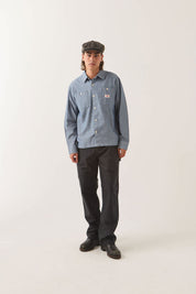 Trademark Shirt - Blue Chambray Micro Stripe