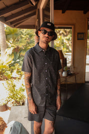 Charter Print S/S Shirt - Washed Black Pyramid