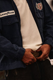 Goodyear Trademark Lightweight Coaches Jacket - Washed Navy