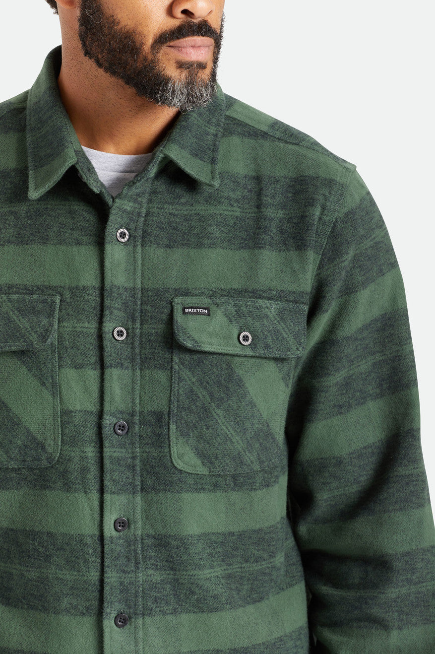 Bowery Heavy Weight L/S Flannel - Forest Green